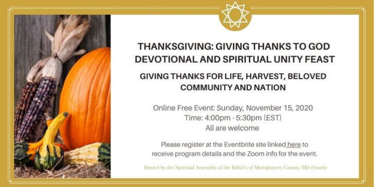 Thanksgiving Devotional and Spiritual Unity Feast - InterFaith Council of Metropolitan Washington